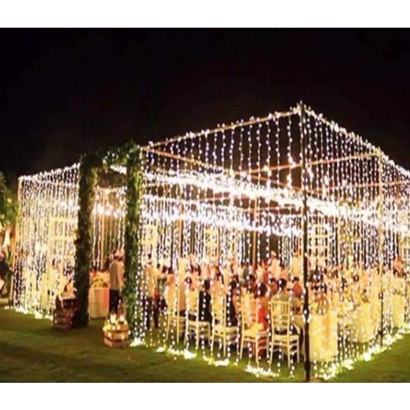 Lampu Tirai Air terjun/ lampu waterfall/ lampu Tirai 3x3m air hujan 320led