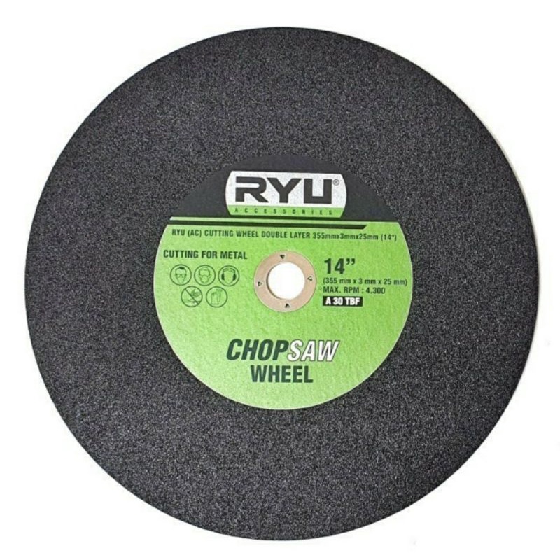 RYU Grinding Wheel 14 Inch Batu Potong Besi 14&quot; Cutting Wheel For Metal Double Layer