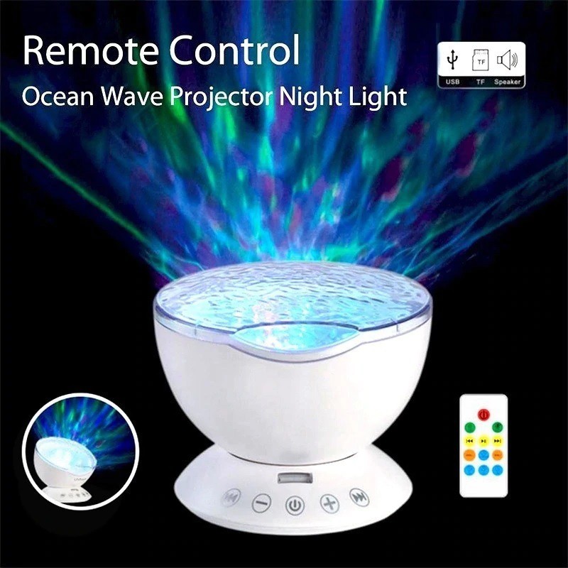 Ocean Wave Projector Night Light with Remote Control - Versi Terbaru dari Daren Wave &amp; Aurora Master