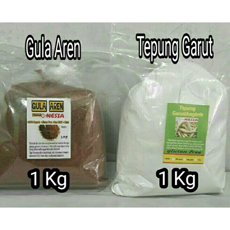 

Paket TEPUNG GARUT 1Kg + GULA AREN 1Kg