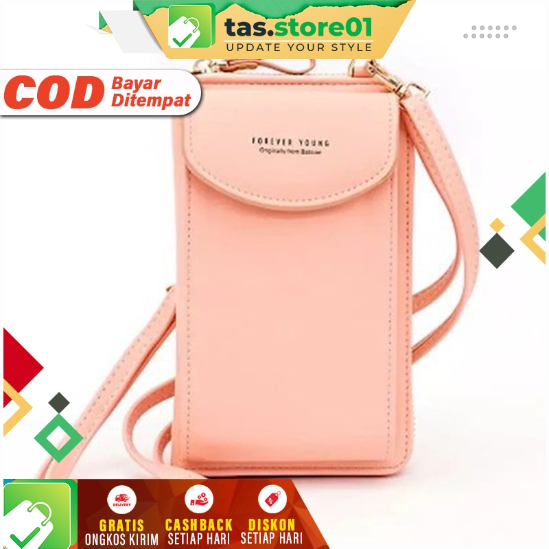 Tas Selempang Dompet Mini Tempat HP Wanita Tali Panjang Slempang Pocket Anak Cewek Gantungan Kecil