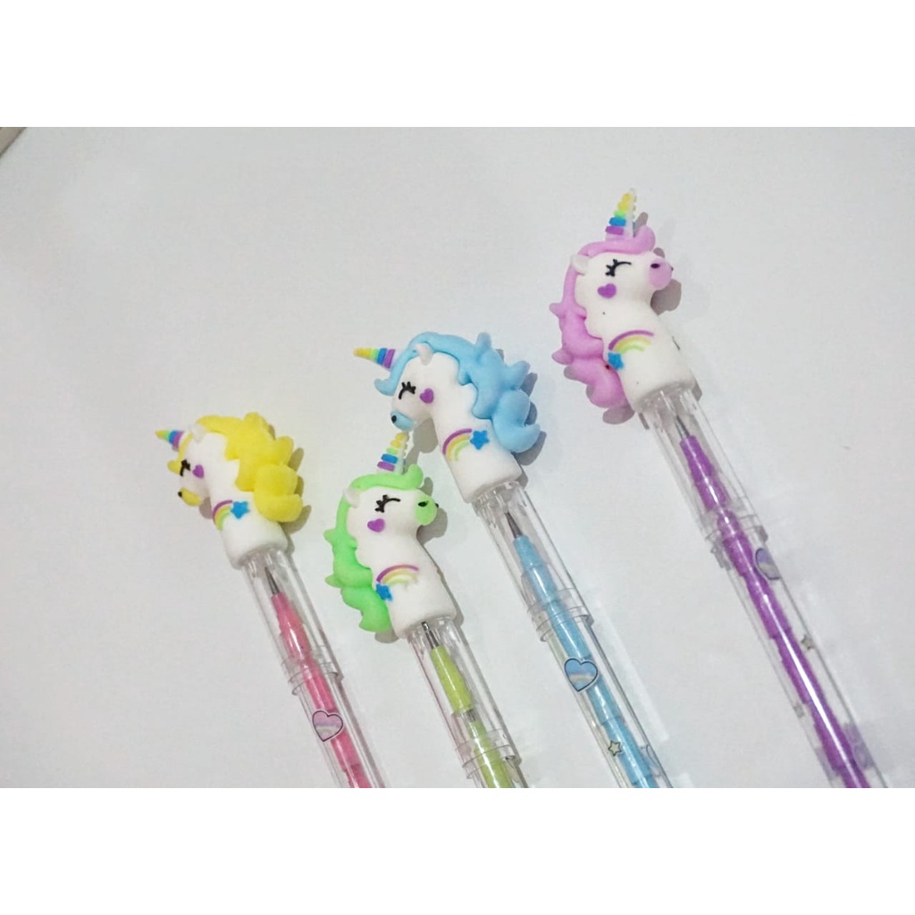

PENSIL SUSUN UNICORN PENCIL BERKUALITAS UNIK LUCU ADA 4 VARIAN WARNA READY STOCK