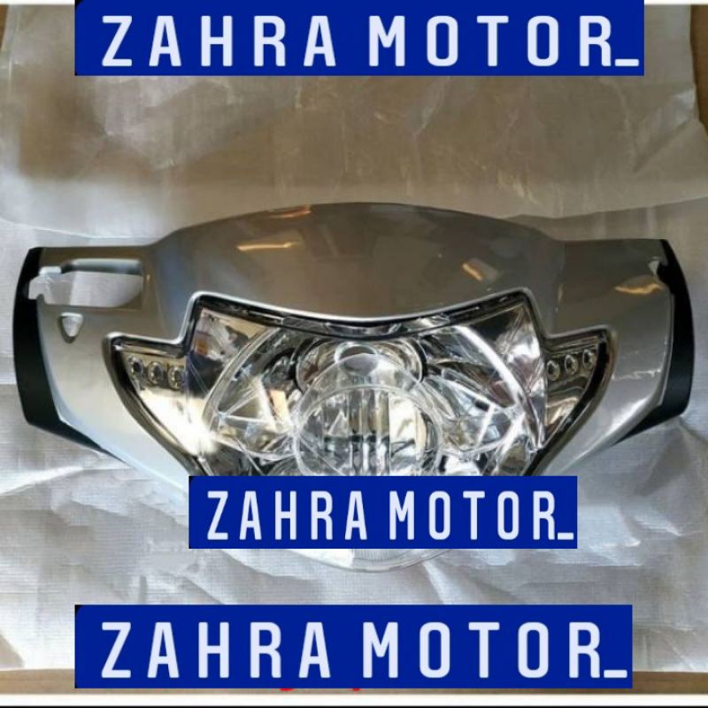 - body bodi cover Batok lampu depan plus refektor supra x 125 lama silver sesuai gambar -