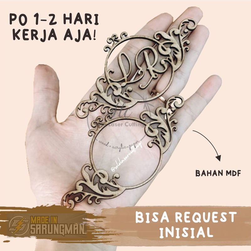 Cutting bentuk Frame Bulat Sulur untuk menghias frame Scrapbook, mahar, kotak cincin, dll