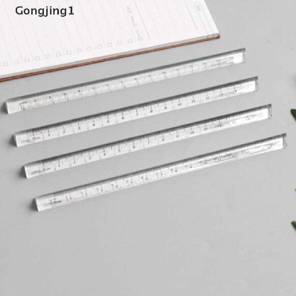 Gongjing1 Penggaris Segitiga 15cm Transparan Untuk Stationery Pelajar