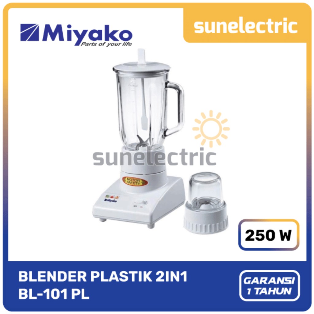 Miyako BL-101 PL Blender Plastik 1 Liter 2in1 BL 101 PL / BL 101PL / BL-101PL / BL101PL / BL101 PL