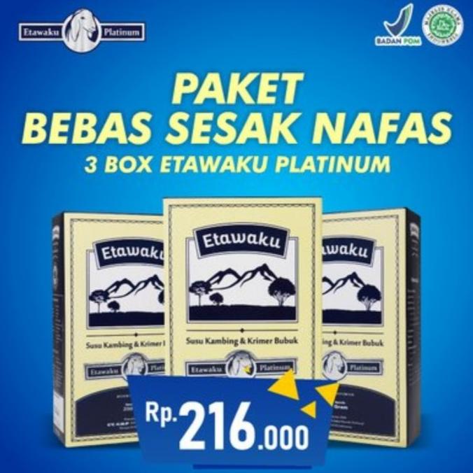 

BISA COD susu kambing etawaku platinum 200gr paket 3 bok rendah gula