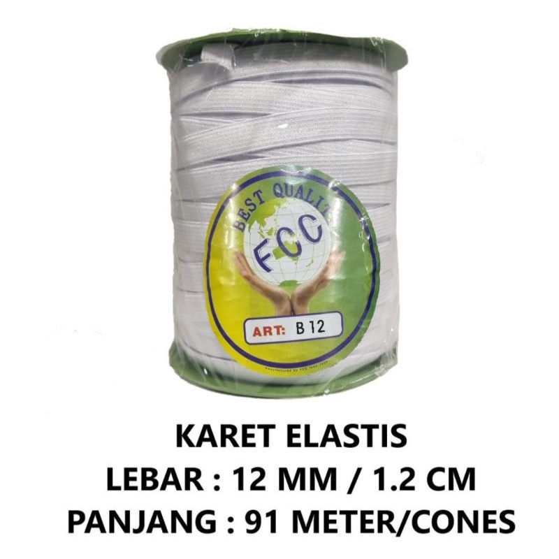 Karet Elastis 12mm/1,2cm/P8 (B-12) @91 meter Karet Kolor Karet Pinggang