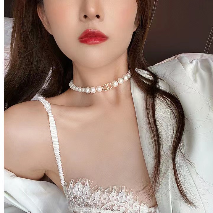 IFYOU Kalung Choker Rantai Mutiara Besar Gaya Korea Untuk Wanita