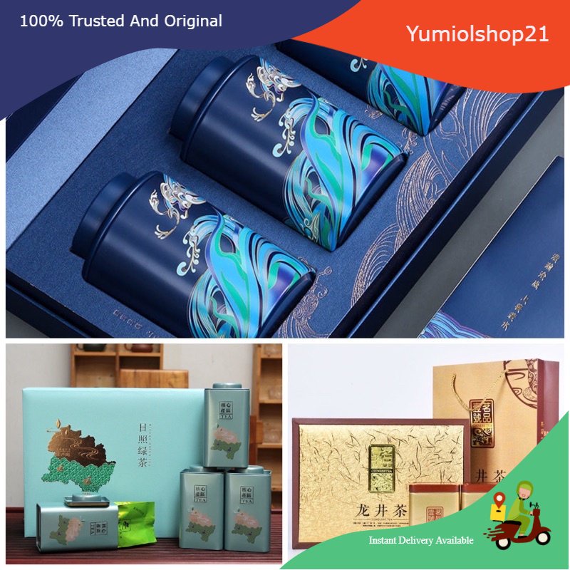 CHINESE ROCK TEA GIFT PREMIUM DAUN TEH SUPER LONGJINGCHA/ JINJUNMEI/LV CHA GIFT BOX