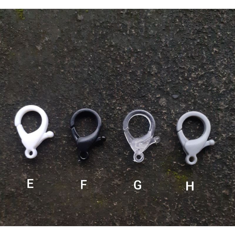 Plastic Key Chain Ring Metal Lobster Clasp Hooks Clips Plastik Pengait Gantungan Kunci Keychain 25mm