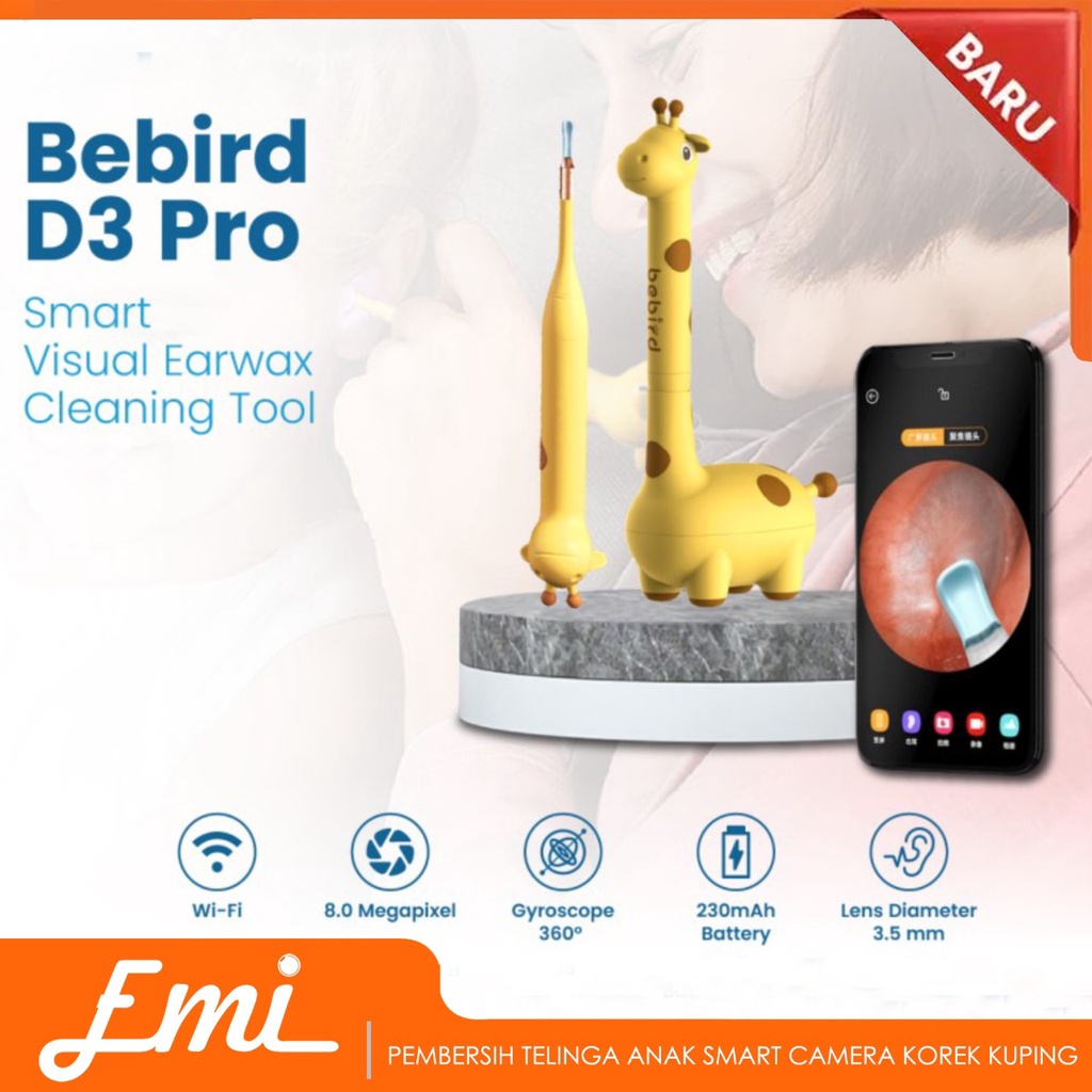 Bebird D3 Pro Pembersih Telinga Anak Smart Camera Korek Kuping