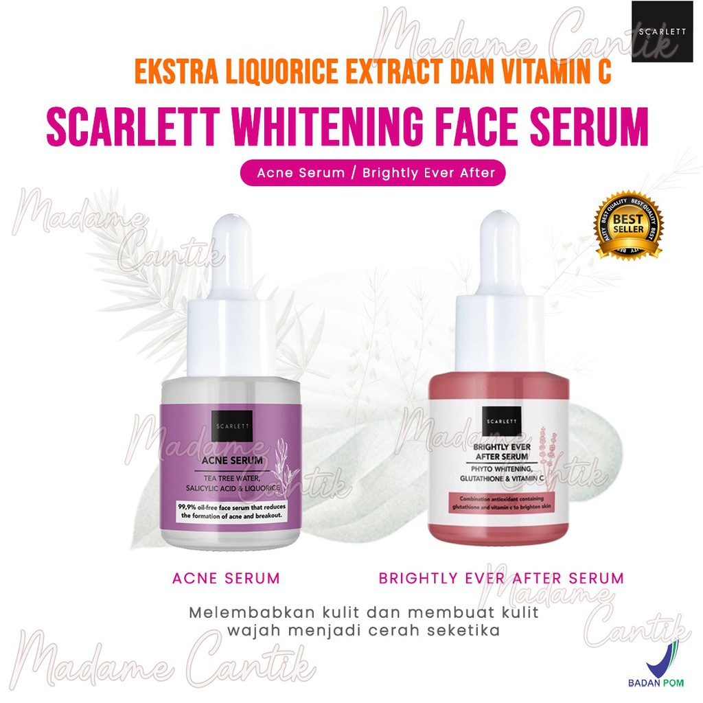 ✿ MADAME ✿ SCARLETT WHITENING MINI SERIES SERUM ACNE BRIGHTLY GLOWTENING RETINOL NIACINAMIDE SERUM