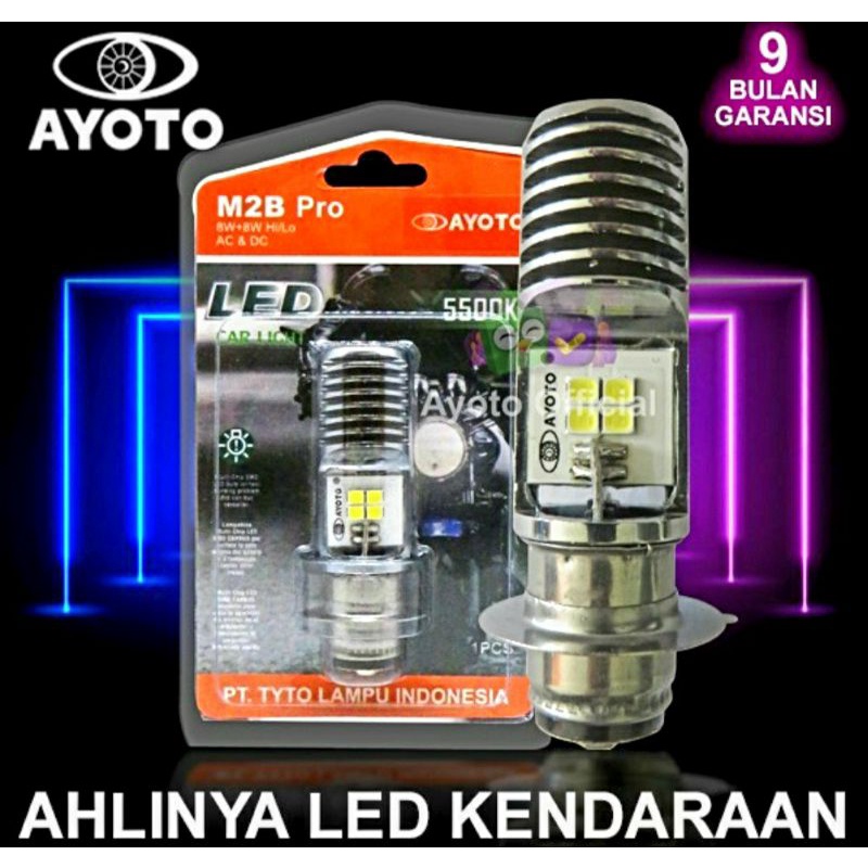 AYOTO M2b Pro AC DC HI LO Lampu Motor Led Motor Bebek Matic M2b Pro