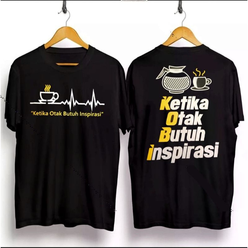 Baju Kaos T-shirt Pria Kopi Hitam Terbaru Distro Lengan Pendek Motif Sablon Bergambar  kaos penikmat kopi