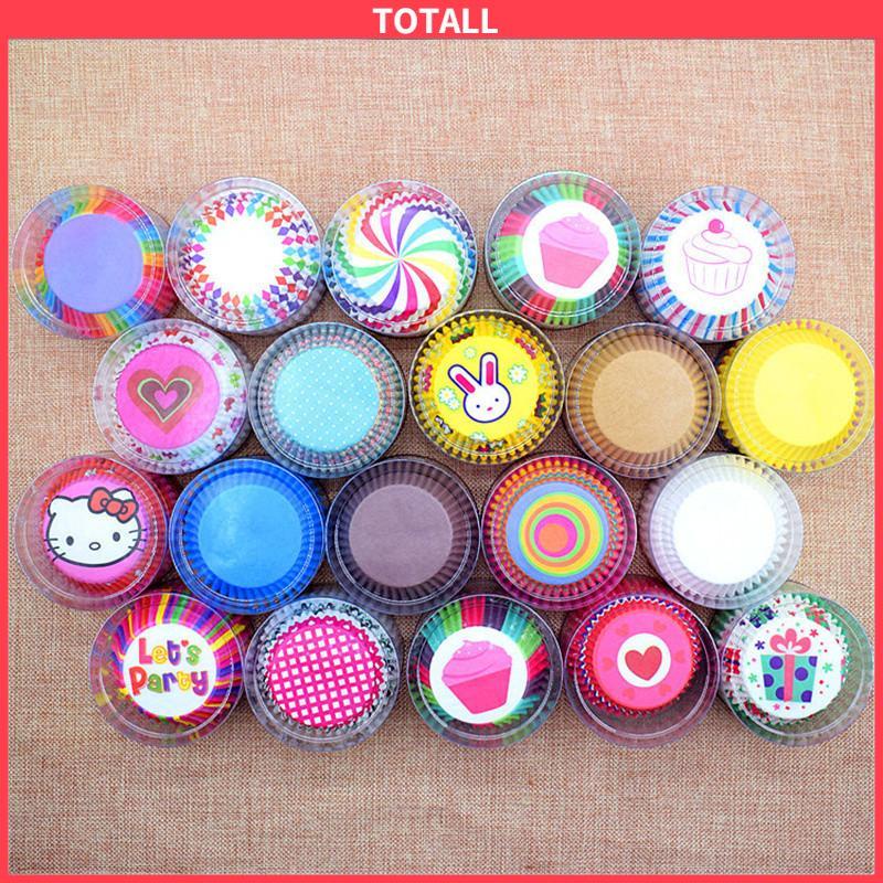 COD 100 pcs/set cangkir kue pencetakan suhu tinggi dan tahan minyak-Totall