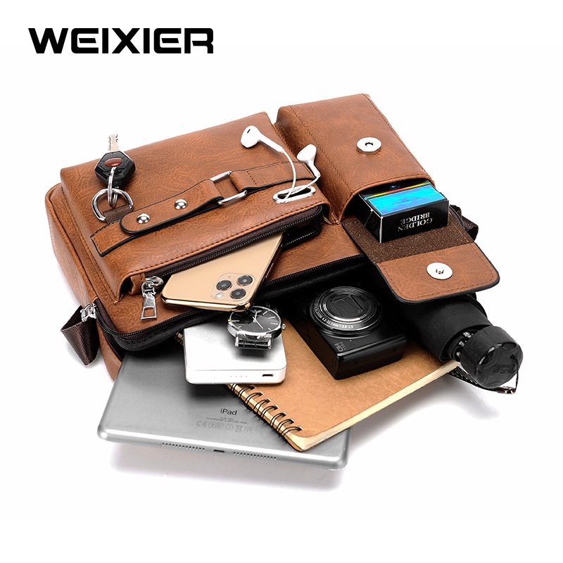 WEIXIER D234 Tas Selempang Pria Kulit Sling Bag Premium WK-SBY