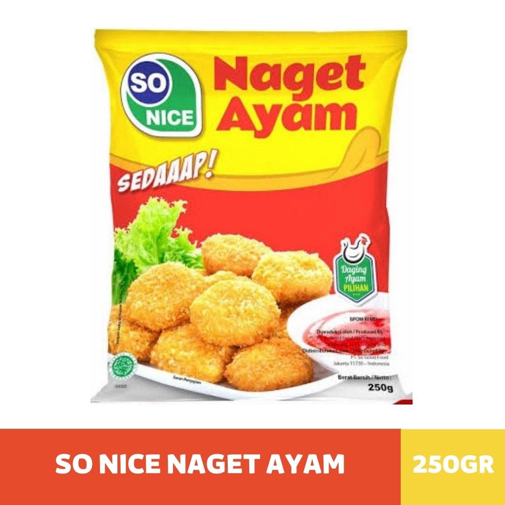 

Chicken Nugget So Nice Sedaaap| Nugget Ayam So Nice Frozen - 1Kg