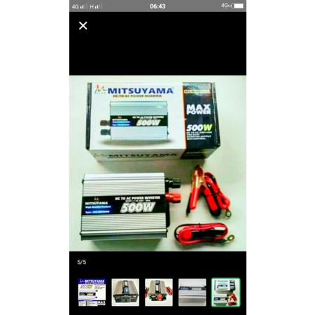 Cod Power Inverter Mitsuyama MS500 DC to AC Bayar Ditempat