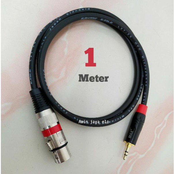 Kabel mic jack xlr female to jack mini stereo kabel canare 1 meter