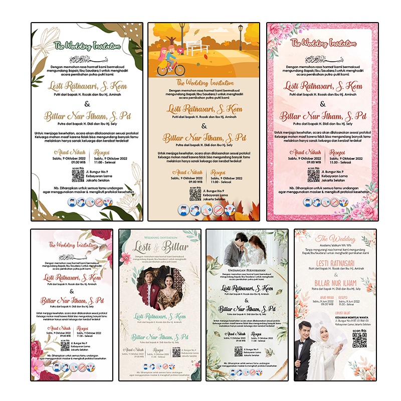 Template Undangan Digital Story Wedding Rustic Format PSD