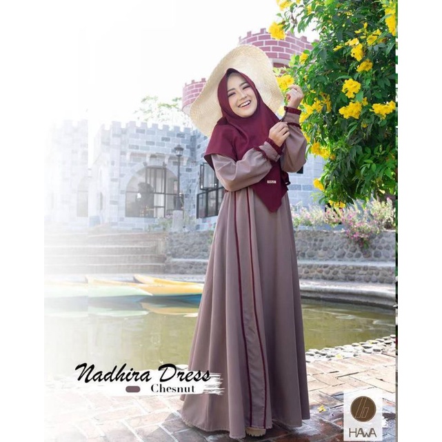 NADHIRA DRESS BY HAWA THELABEL ORIGINAL GAMIS BUSUI FRIENDLY