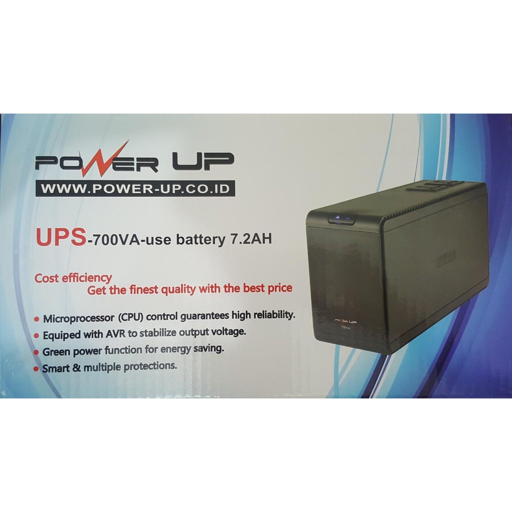 UPS POWER UP 700VA baterai 7.2ah