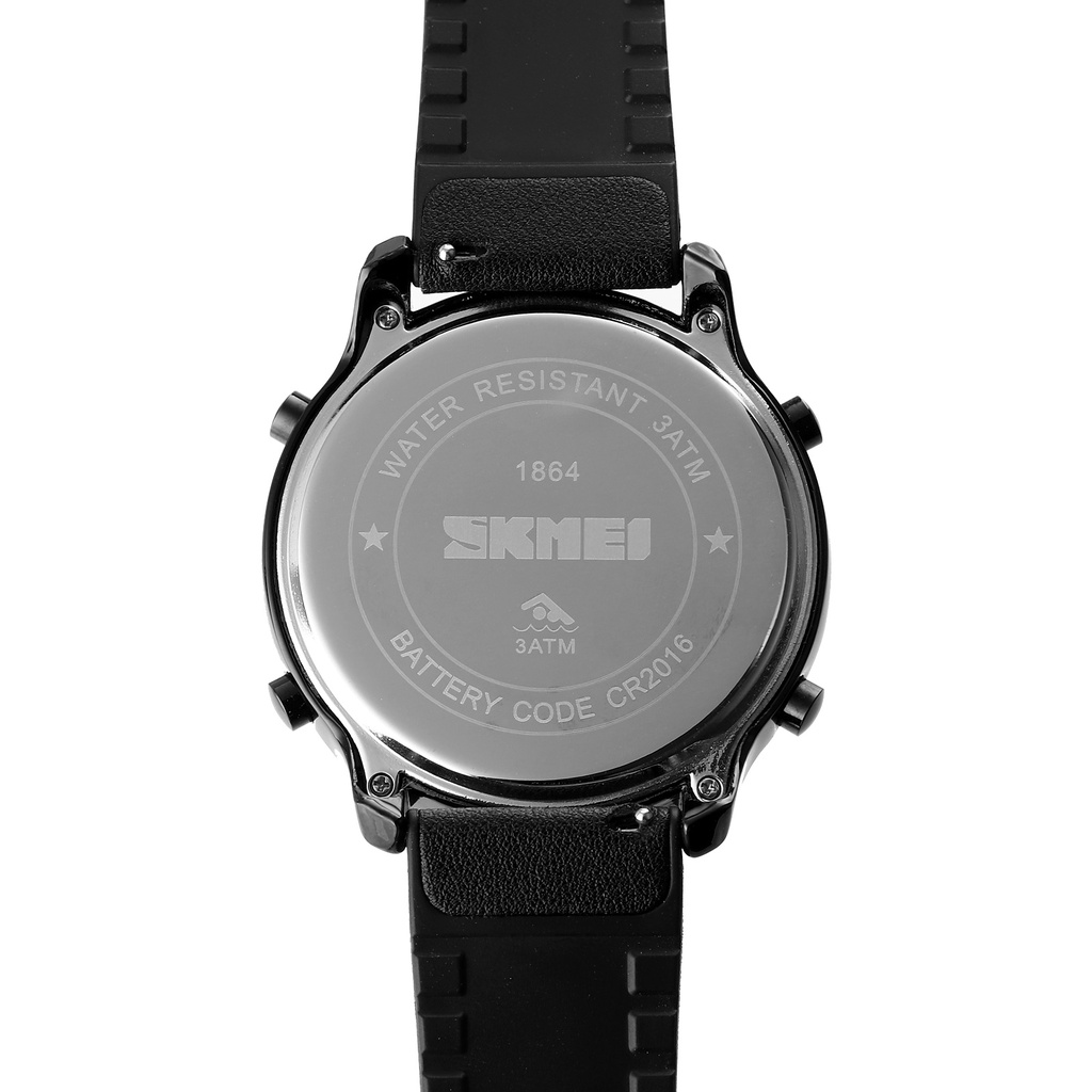 Jam Tangan Pria Digital SKMEI 1864 Stainless Steel Original 3 atm SKMEINDONESIA