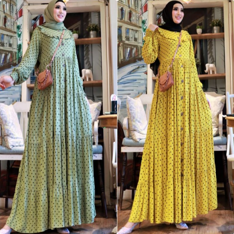 DRESS AMENA POLKA 3 PREMIUM ORI GLZ