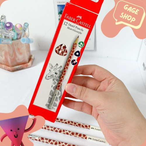 

pensil 2b faber castel karakter jerapah keperluan anak sekolah ujian pensil kayu lucu imut fancy unik bisa COD termurah import