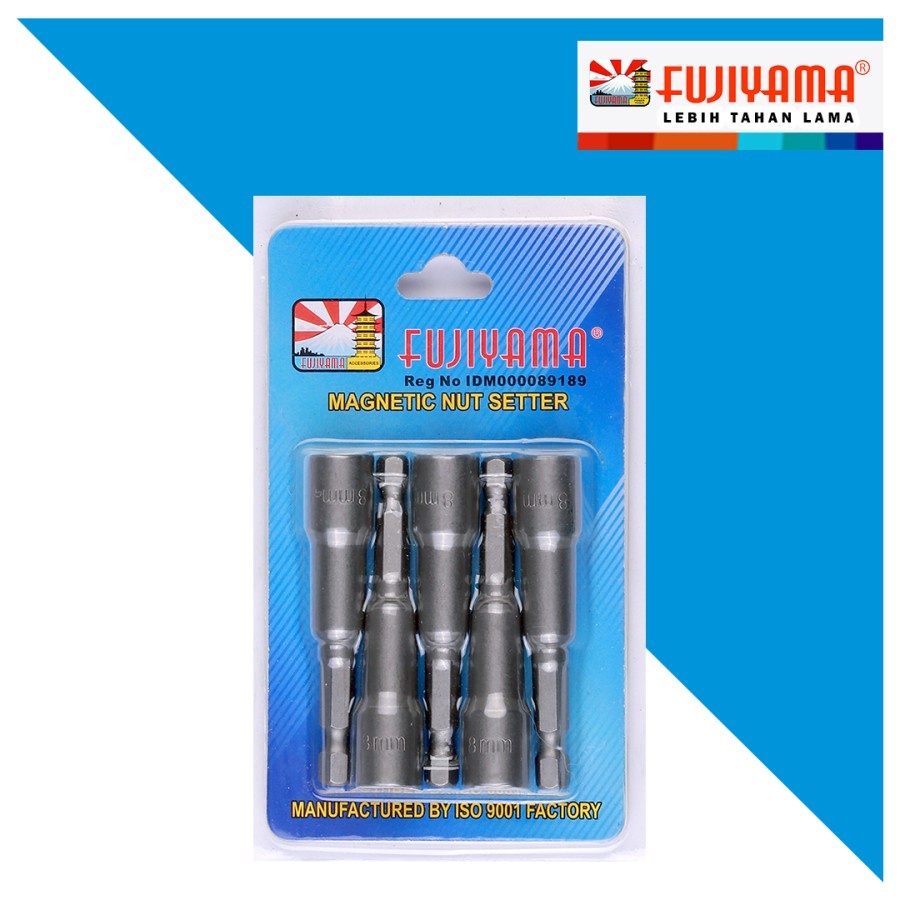 Fujiyama Magnetic Nut Setter 8 x 65 mm Isi 5 PCS Mata Bor Roofing