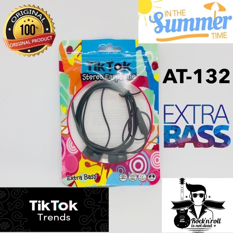 GROSIR HANDSFREE TIKTOK AT132 EXTRABASS ROCK &amp; ROLL