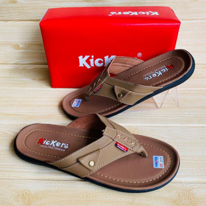 SANDAL JAPIT PRIA KULIT KICKERS | SANDAL KULIT PRIA | SANDAL JEPIT PRIA