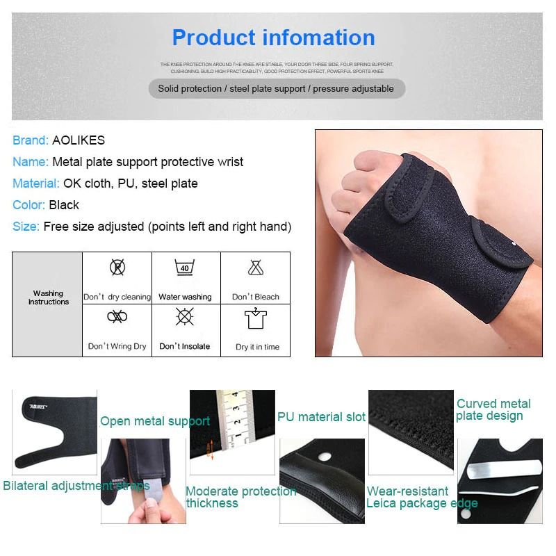 Decker Pergelangan Tangan Wristband Steel Wrist Brace Carpal Tunnel Syndrome - deker tangan