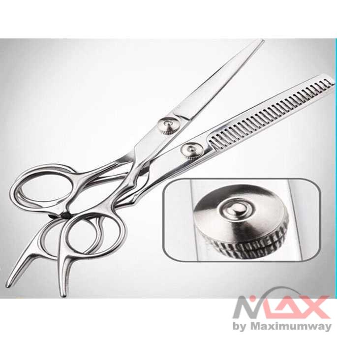 Gunting Sasak Rambut Untuk Salon Dan barbershop Professional Full Stainless Steel - BHT002 Professional Hairdressing Haircut Scissors 6 Inch 440C Barber Shop Hairdresser's Cutting Thinning Tools High Quality Salon Set