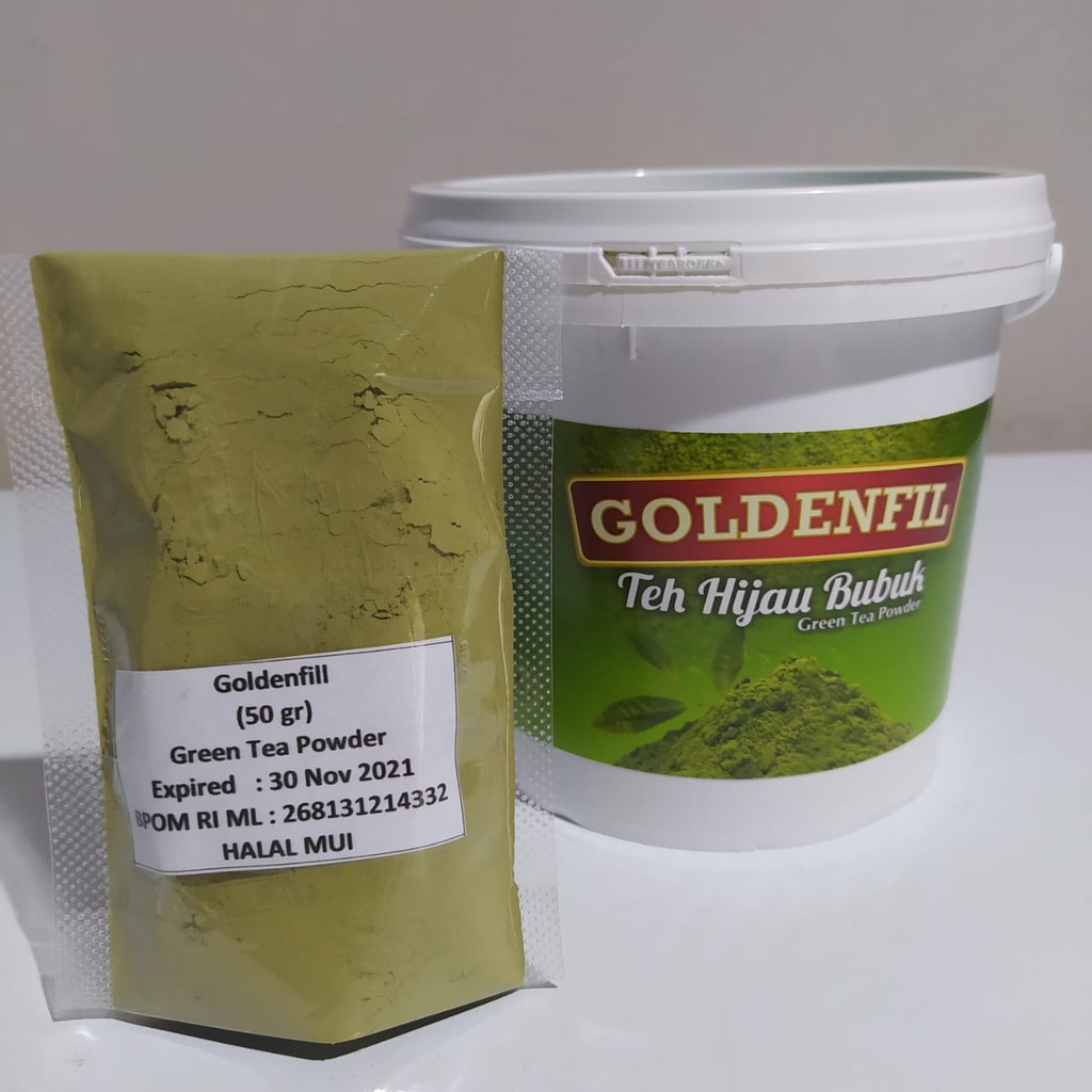 GOLDENFIL MATCHA GREEN TEA POWDER TEH HIJAU BUBUK 50 GR HALAL MUI