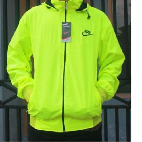 Jaket Pria Nike Parasut Windrunner Polos Sporty Olahraga Sepeda Running and Jogging-Stabilo