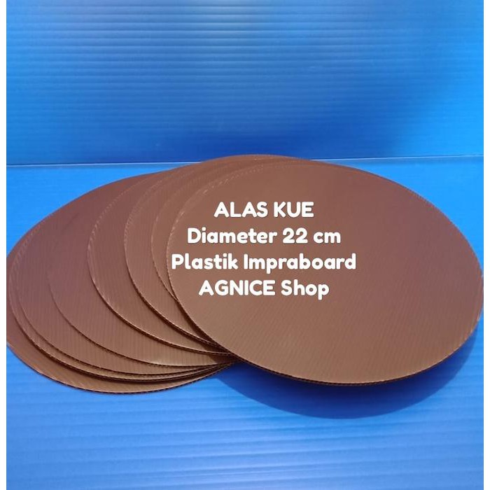 Alas Kue Bulat Diameter 22 Cm X 3Mm Coklat Tatakan Plastik Impraboard - Cokelat