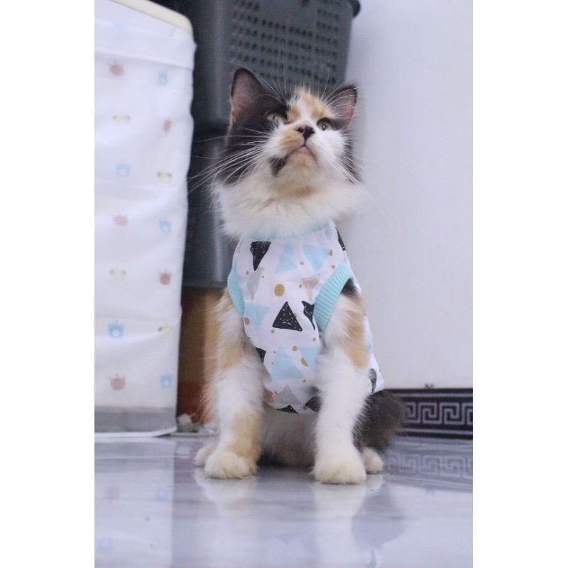 Kaos motif segitiga lucu untuk kucing dan anjing / baju kucing murah size S-XL