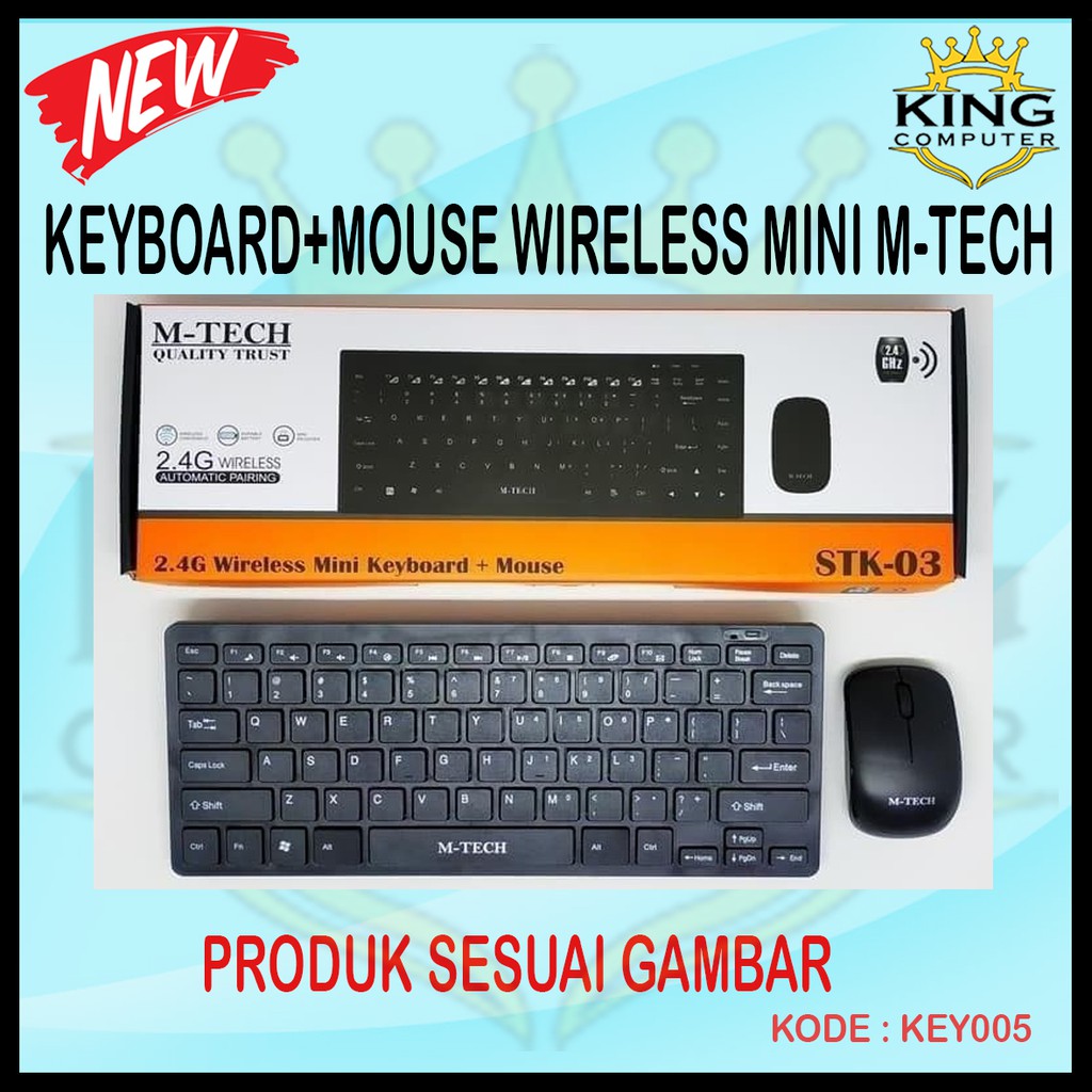 KEYBOARD DAN MOUSE WIRELESS MINI MTECH