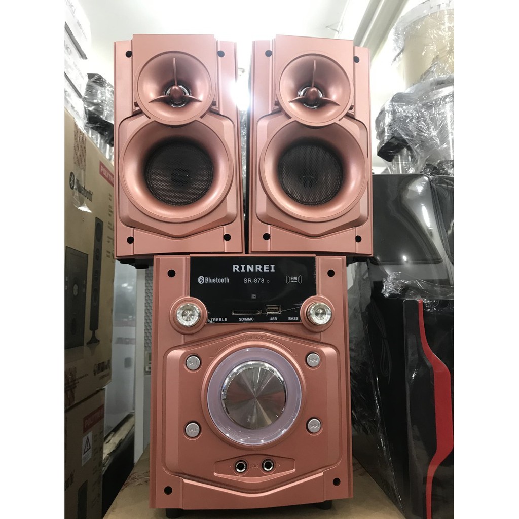 Speaker 2.1 Rinrei SR-878 D Dual Karaoke Suara Ngebass | Speaker Aktif Rinrei SR-878D Multimedia Bluetooth - Fm Radio - Sd Card - Usb | Free Mic Kabel | FMS