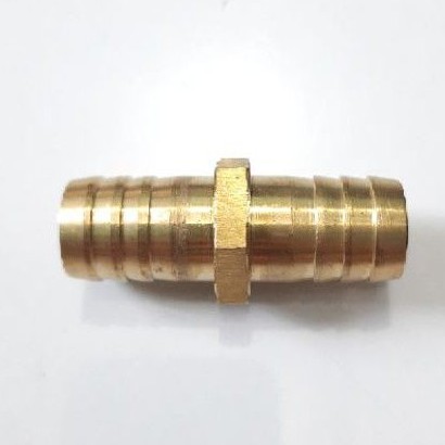Nepel Cabang dua Lurus 1/2inci Kuningan / Sambungan Selang Cabang 2
