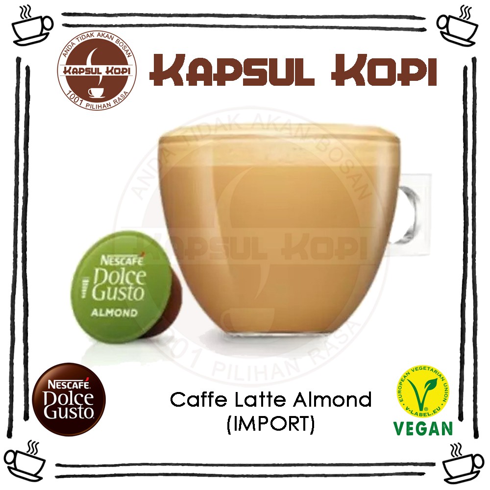 

Ecer Caffe Latte Almond Kapsul Kopi Impor Nescafe Dolce Gusto Coffee Capsule