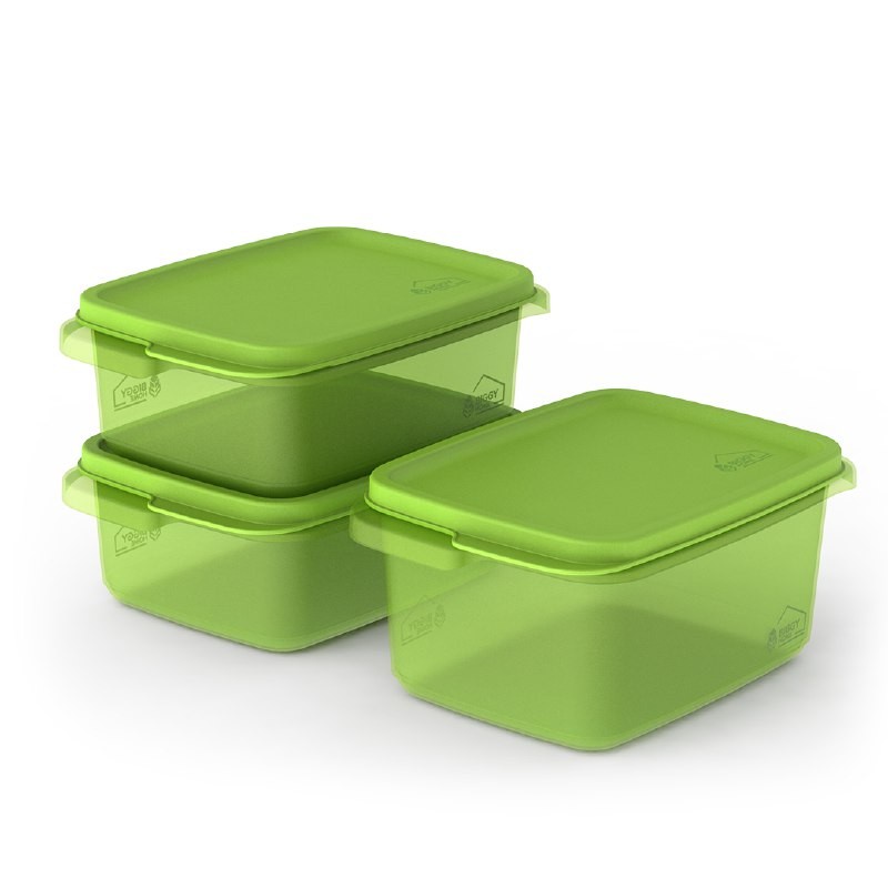 Toples Kotak Makanan Sealware Livia Set isi 3pcs Box Kulkas Serbaguna Lunch Box Wadah Sayur 1000ml &amp; 1400ml