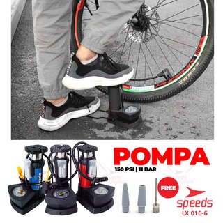 SPEEDS Mini Foot Pump Portable High Pressure-Pompa Angin Kaki Untuk ban mobil, motor dan lainnya 016-6