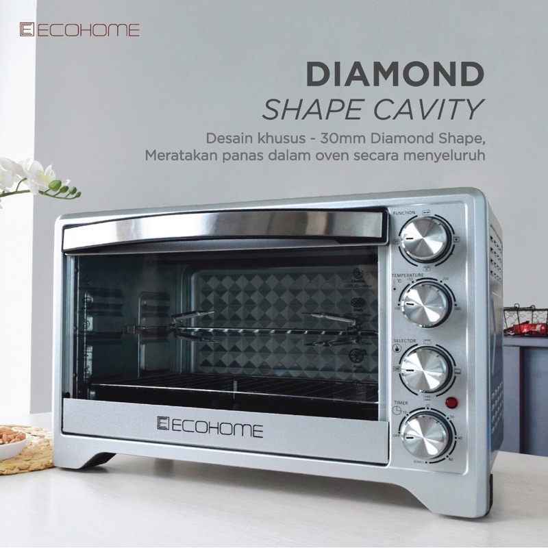 Ecohome Electric Oven Platinum Eop-888 Oven Elektrik