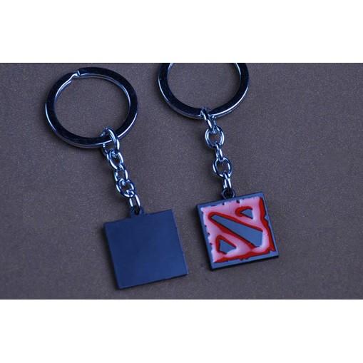 Keychain Dota Square Black - Dota 2 Gaming Aksesoris Gantungan Kunci
