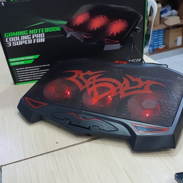 Cooling Pad Gaming NYK X-1 3 LED SUPER FAN Cooler Fan 3 Kipas / COOLINGPAD NYK X1