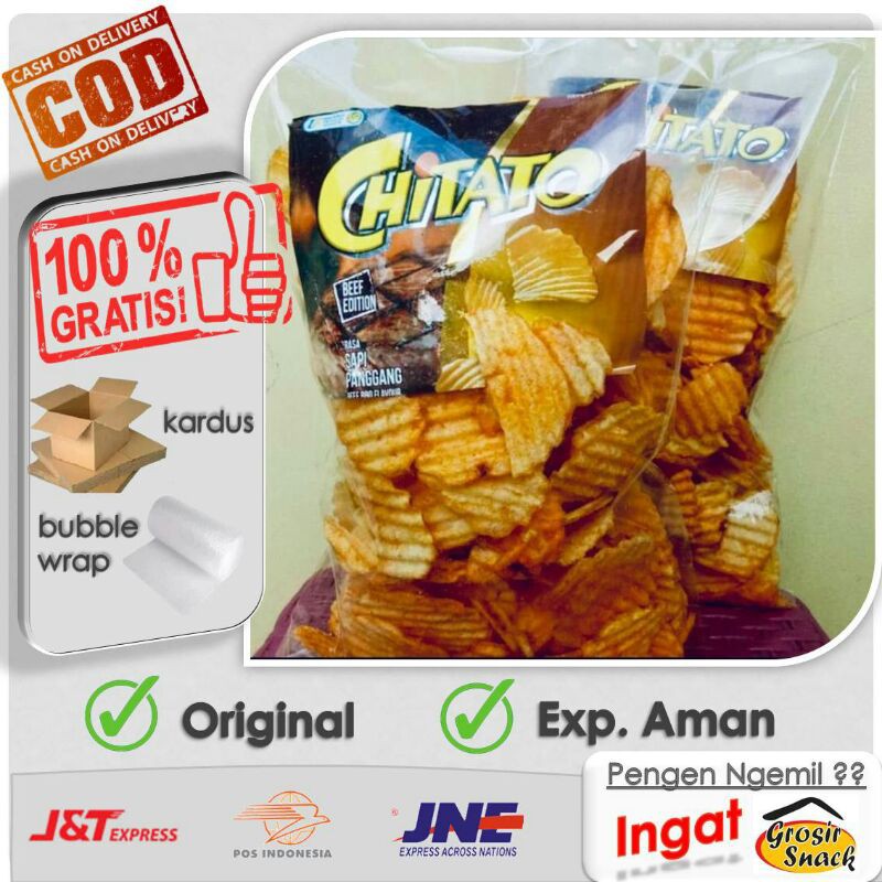 

Keripik Kentang Chitato Barbekyu Sapi Panggang 250gr