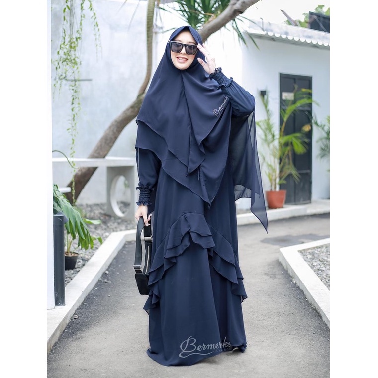 Jamilah Syari ORI By Bermerks / Gamis Set Khimar Syari / Gamis Set / Gamis Polos Premium